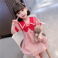 dress ribbon sailor chic plaid (211505) dress anak perempuan